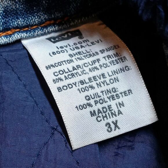 Levi's Trucker Jacket Women's Size 3X Faux Fur Collar Cuffs Quilt Lined Jean - Picture 13 of 15